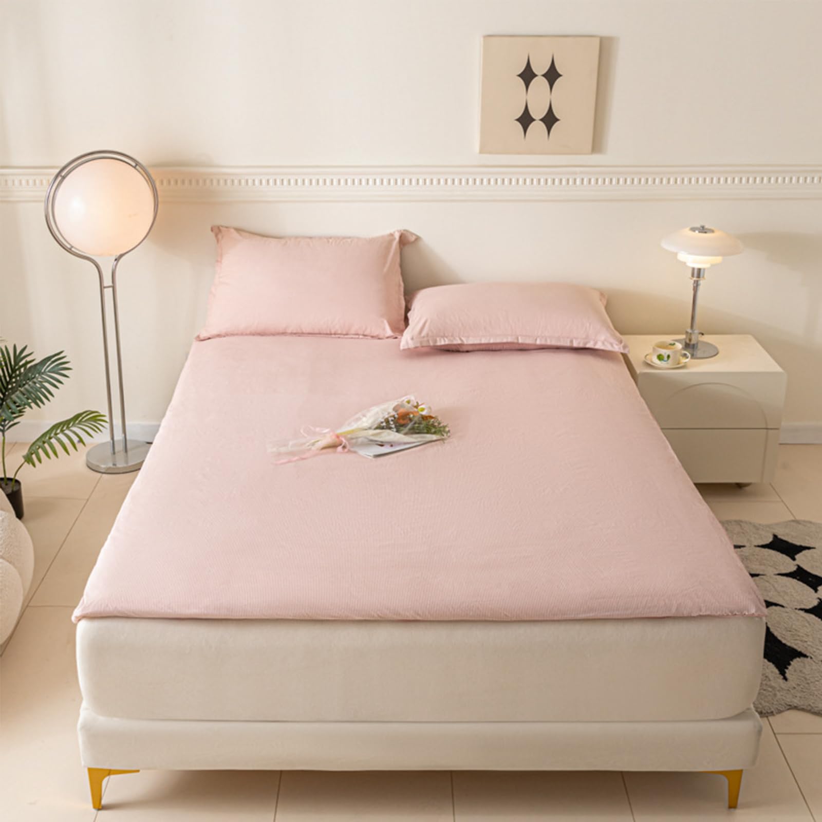 Futon-Matratzenbezug aus Baumwolle, gewaschene Streifen, japanische Tatami-Bodenmatte, Reißverschluss, wendbar, atmungsaktiv, hautfreundlich, Bettumhüllung für Schlafzimmer, Schlafsaal, Gästezimmer