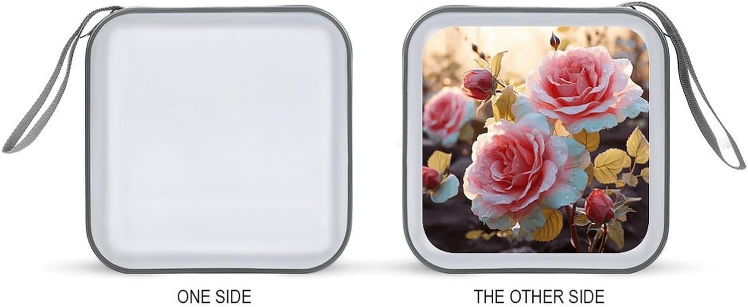 Rose Flower Wildflowers DVD Case 40 Capacity Protective Storage Organizer Binder Booklet Album Portable Disc Wallet Car CD Disk Holder Hard Plastic CD Cases CD DVD Case Holder