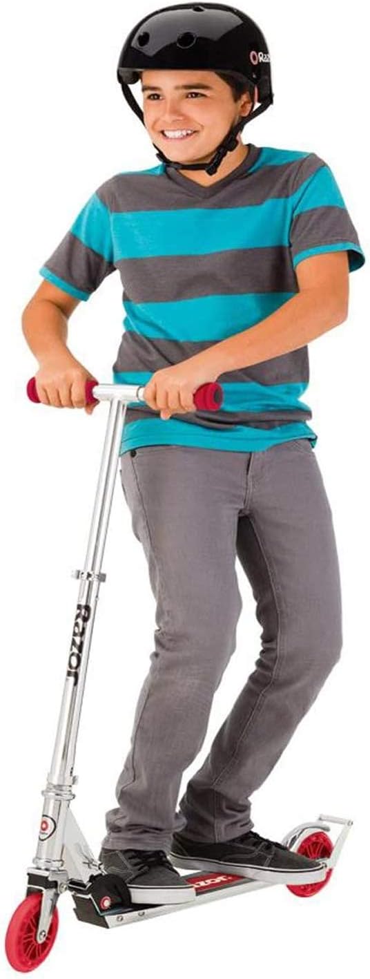 Razor A3 Kick Scooter for Kids - Larger Wheels, Front Suspension, Wheelie Bar, Lightweight, Foldable, and Adjustable Handlebars