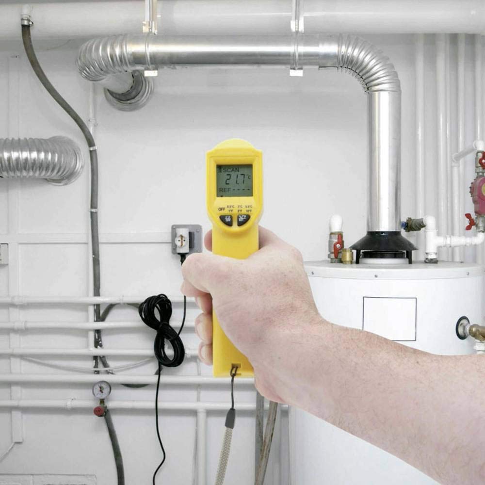 STANLEY Stht0-77365 Thermomètre Laser - De-38° À 520° - Livré Avec 2 Piles - Emissivité De 0,95 - Détection De Fuites Thermiques - Contraste Élevé