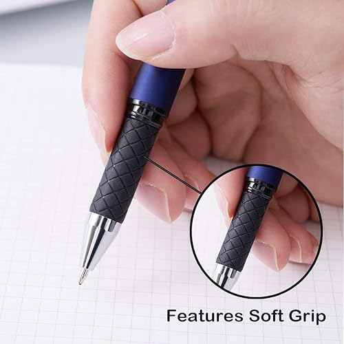 Miniatura 4 de Bolígrafos de tinta de gel negra de 0.028 in de punta media 2 en 1 con lápiz capacitivo, bolígrafo de trabajo de escritura suave para oficina,
