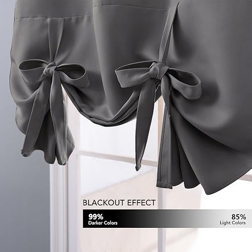 Miniatura 9 de NICETOWN Cortina blackout con aislamiento térmico para baño, cortina romana para ventanas pequeñas, cenefas cortas para decoración del hogar (1