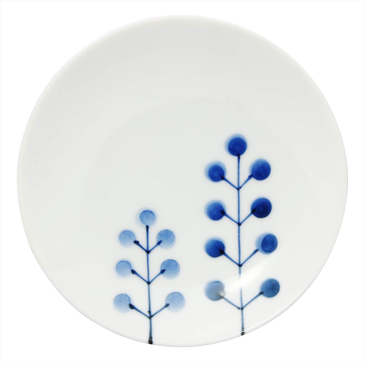 Hama Pottery 385780 Hasami Ware Kiln Flowers, Small Plate, Approx. 4.1 inches (10.5 cm), Dot Tree Pattern : Home & Kitchen