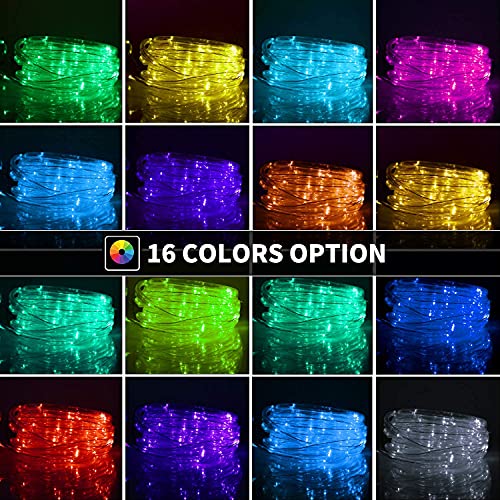 WUJUN LED Schlauch RGB Außen 10M 100 LED mit USB, IP68 Wasserdicht Lichtschlauch 16 Farben 4 Modi mit Fernbedienung & Timer, Bunt Lichterschlauch für Weihnachten Party Balkon Hochzeit Deko