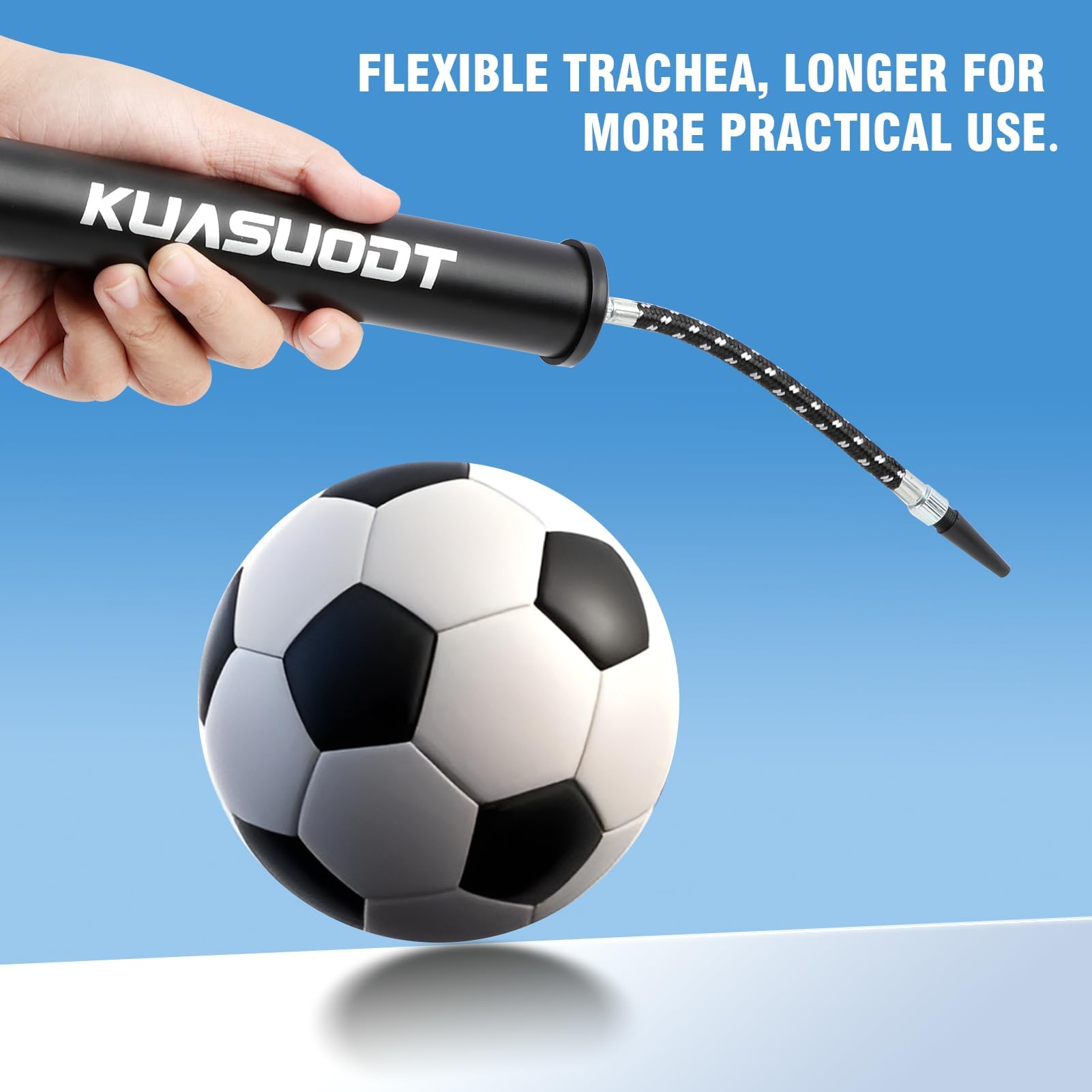 Bomba infladora de Bolas,Agujas para Bomba de Fútbol, Bomba de Pelota Portátil con 4 Agujas, Boquilla, Manguera de Extensión y Bolsa,para fútbol, Rugby, Voleibol, Baloncesto, Balonmano, Globo