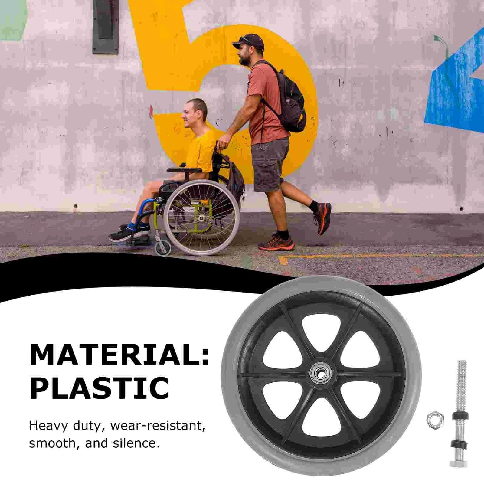 Rotelle Anteriori per Carrozzina Ruote Anteriori da 8 Pollici for Sedia a rotelle, Accessori universali, Ruote Piene, Pneumatici for passeggini, Sostituzione in plastica for Ufficio