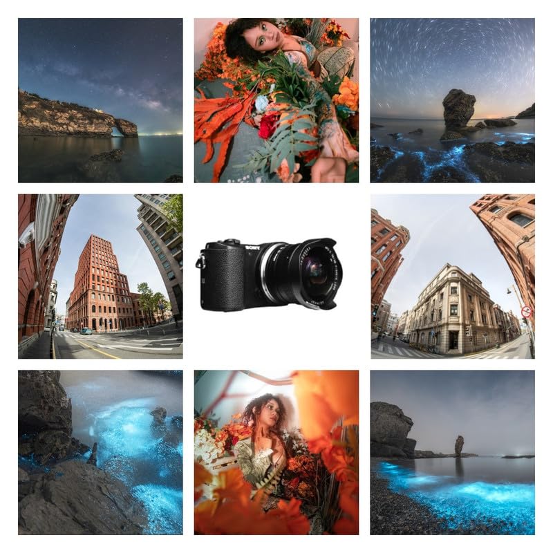SGimage 7.5mm F2.8 Obiettivo Fisheye ultra-grandangolare Obiettivo per fotocamere con attacco EOS-RF | Leggero 326 g | Struttura in metallo, fotografia del cielo stellato, campo visivo di 170°