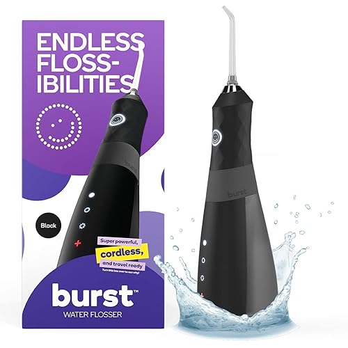 Miniatura 7 de BURST Hilo dental de agua para limpieza de dientes púas de hilo dental inalámbrico para eliminación de placa entre dientes aparatos ortopédicos y