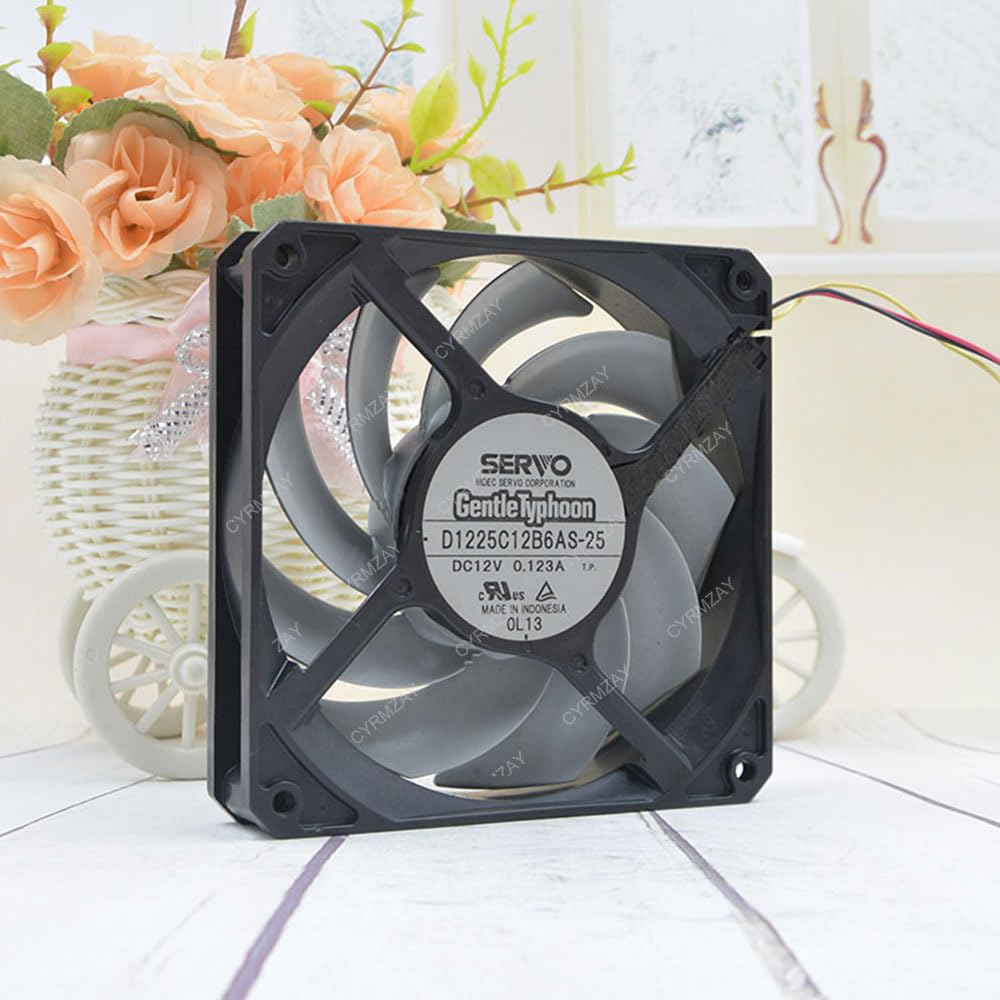 Compatible per SERVO D1225C12B6AS-25 12V 0.123A 12cm 12025 3-Wire Ventola Raffreddamento Ventilatore