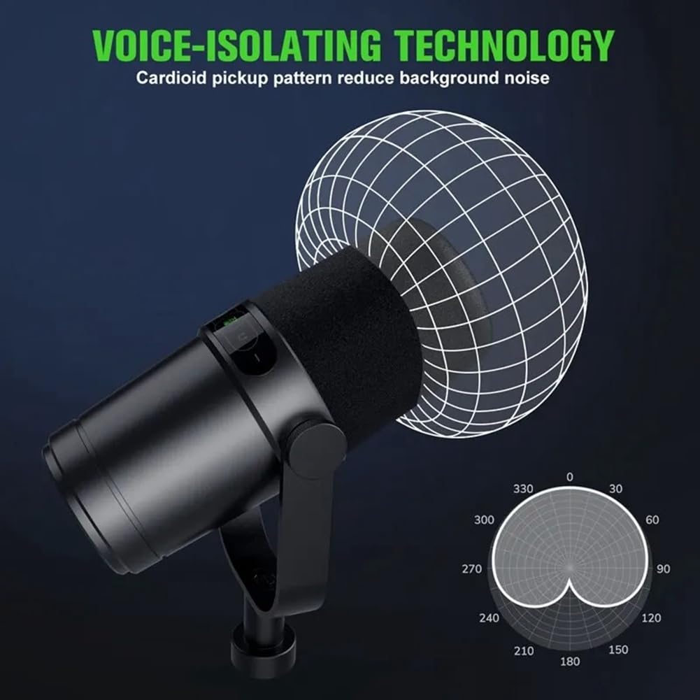 SM7B Microphone dynamique professionnel USB/XLR pour diffusion de podcast et studio d'enregistrement pour musique et discours