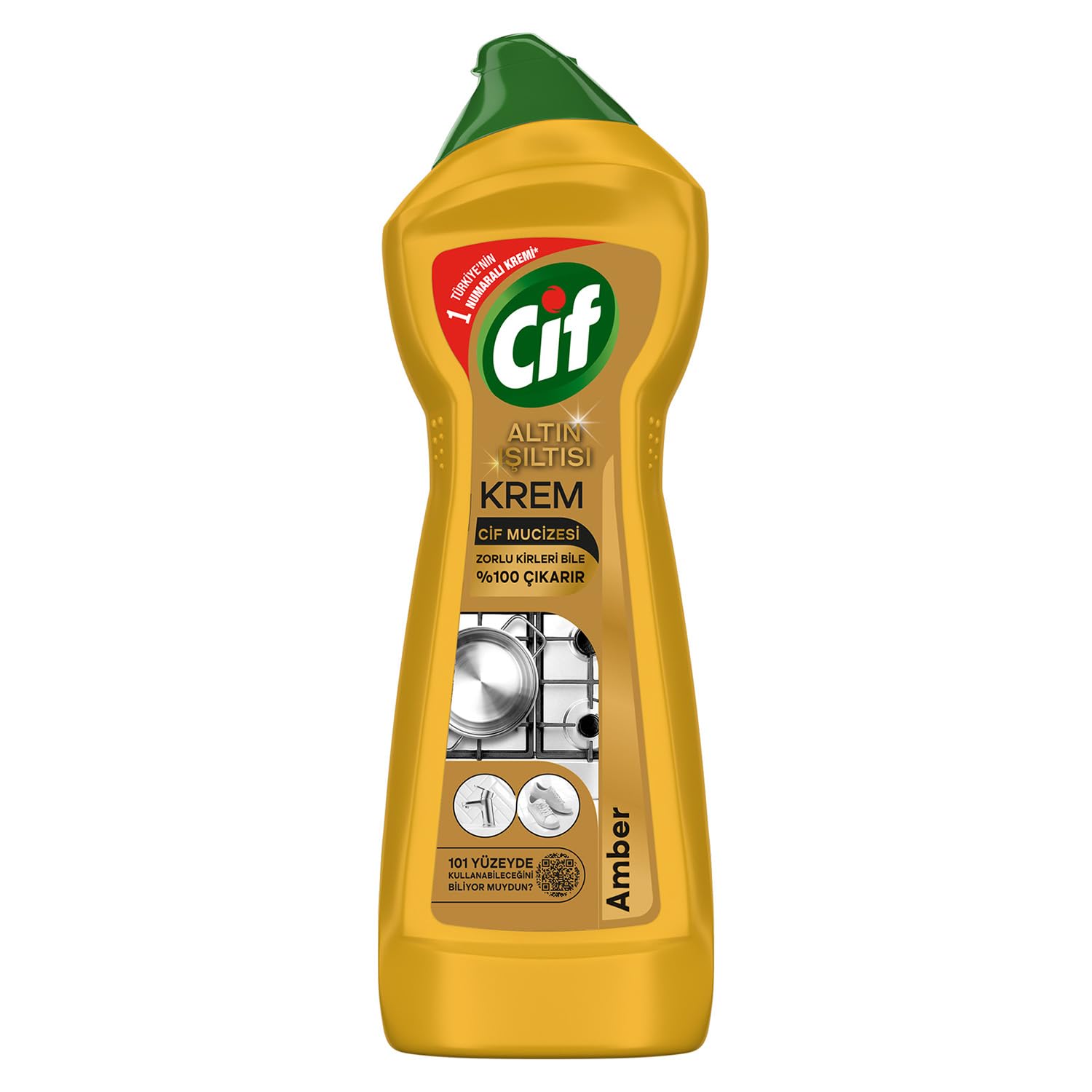 Cif Krem Yüzey Temizleyici Altın Işıltısı Amber Kokulu 750 ml
