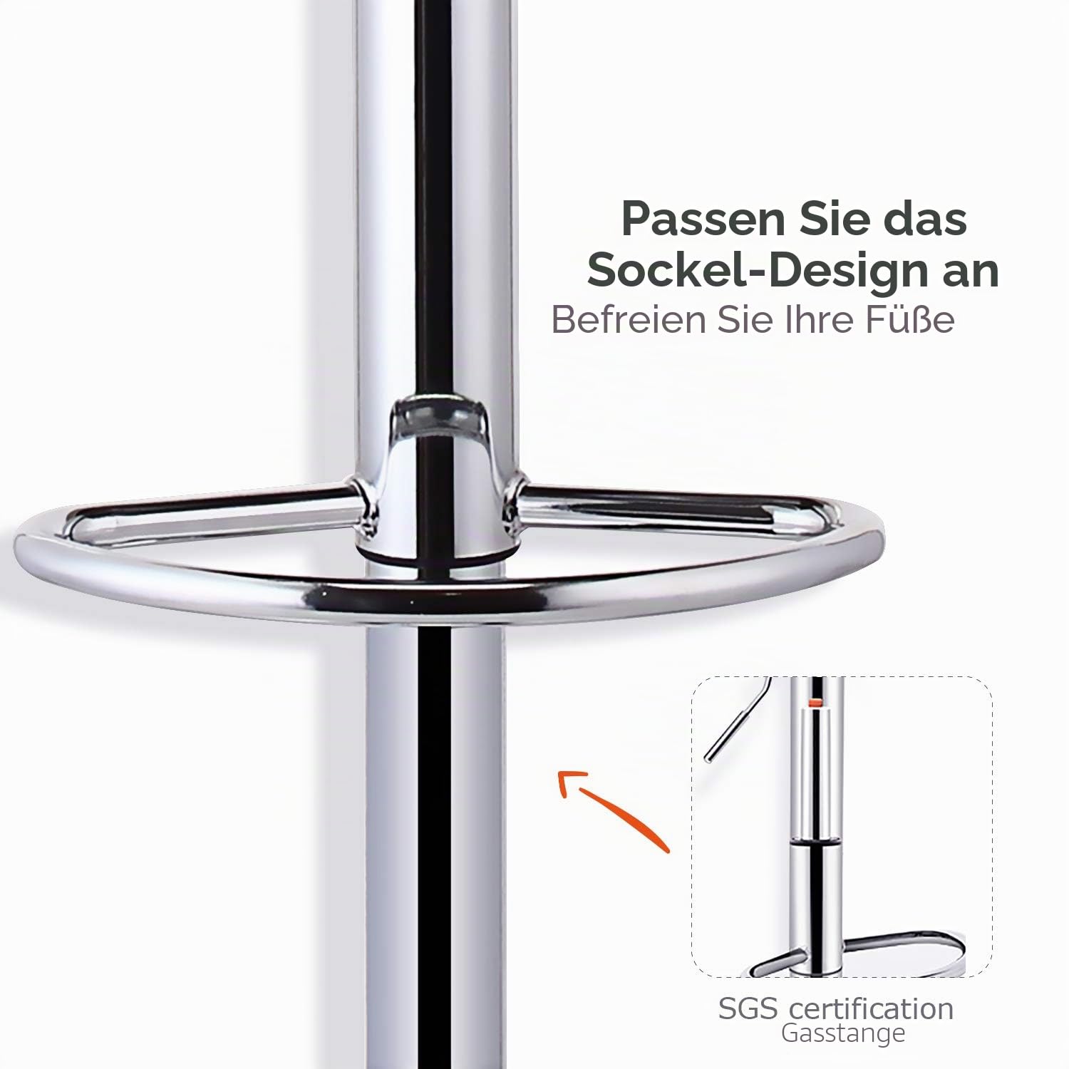 Leader Accessories Barhocker (2er-Set) Barstuhl mit Lehne stylischer Tresenhocker höhenverstellbar 62-83cm Drehstuhl 360 Grad Bezug aus Kunstleder schwarz