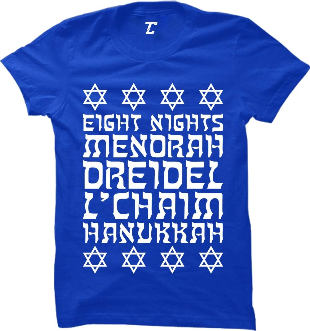 Eight Nights Menorah Dreidel L'Chaim Hanukkah Women's T-Shirt