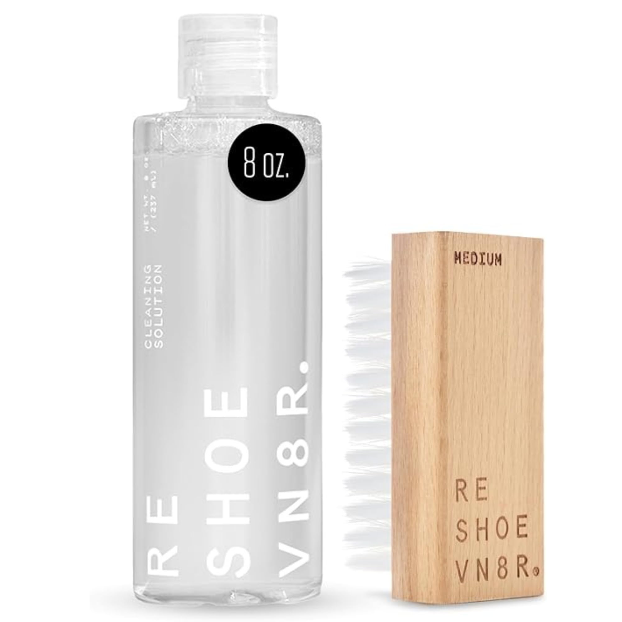 Reshoevn8r Refresh Shoe Cleaning Kit - 8 oz Bottle + Brush, Black, 8 fl oz, Black///White, 8 Fl Oz
