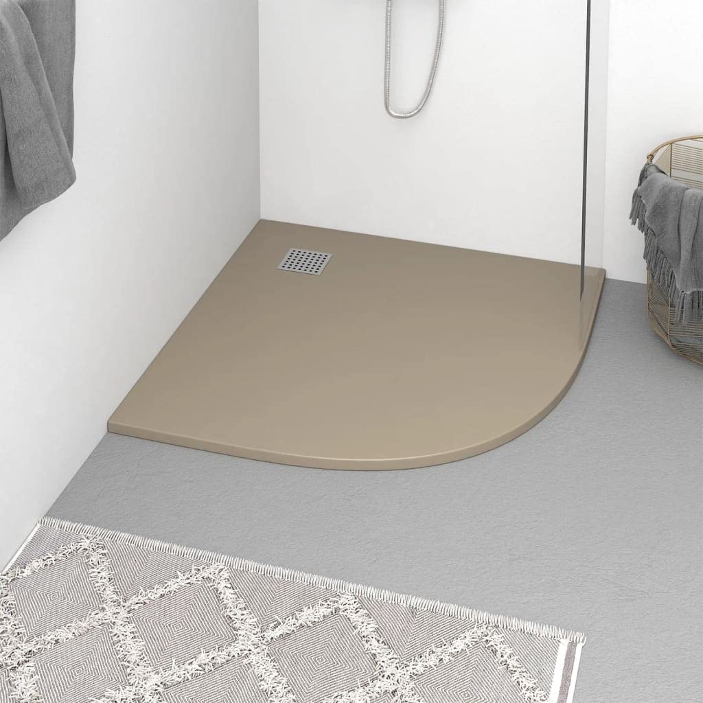 Receveur de douche SMC marron 90x90 cm effet ardoise extra plat