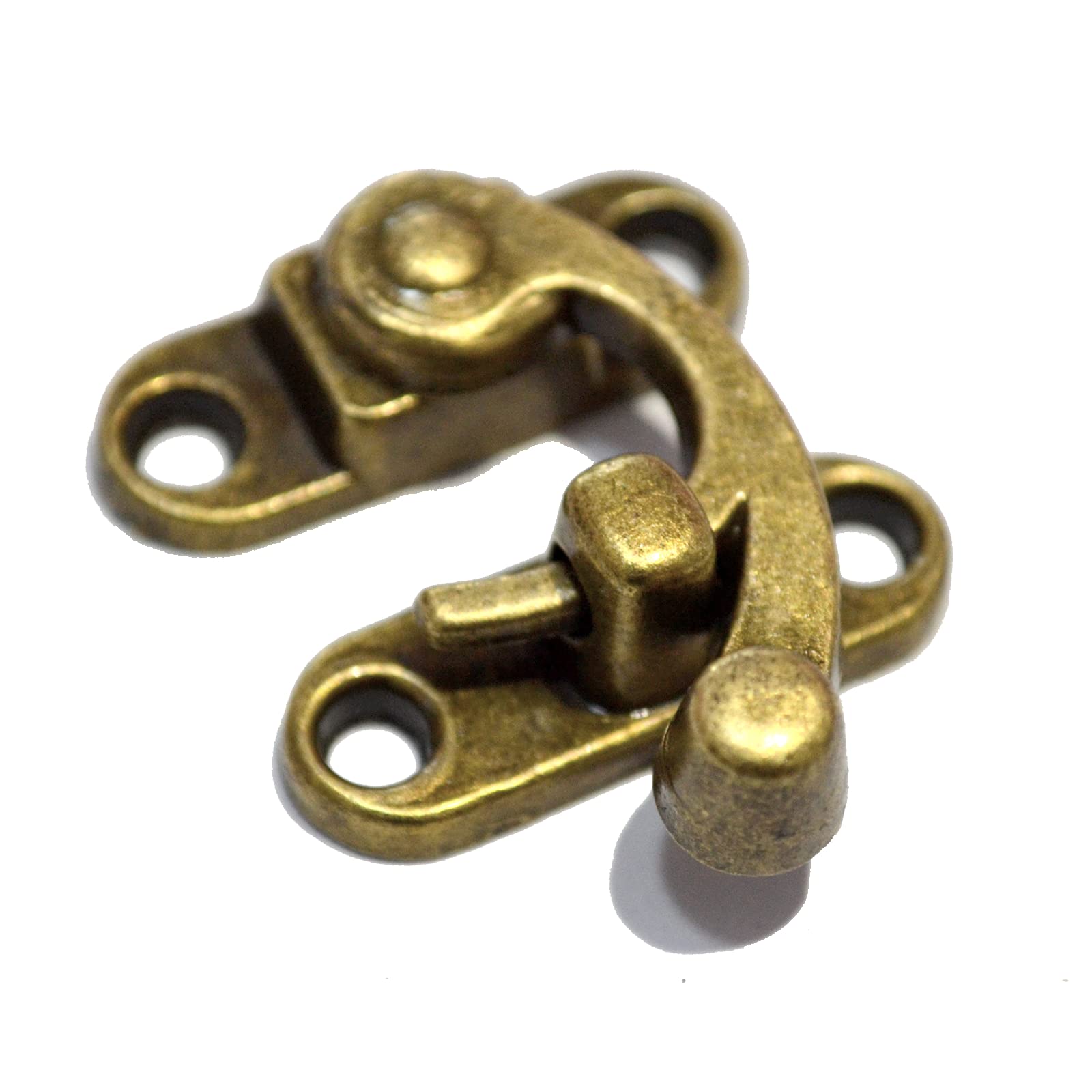Lot De 2 Loquets Bronze Vintage - Fermoir Bascule Floral - Pour Meubles, Coffres, Boîtes - 3.8cm
