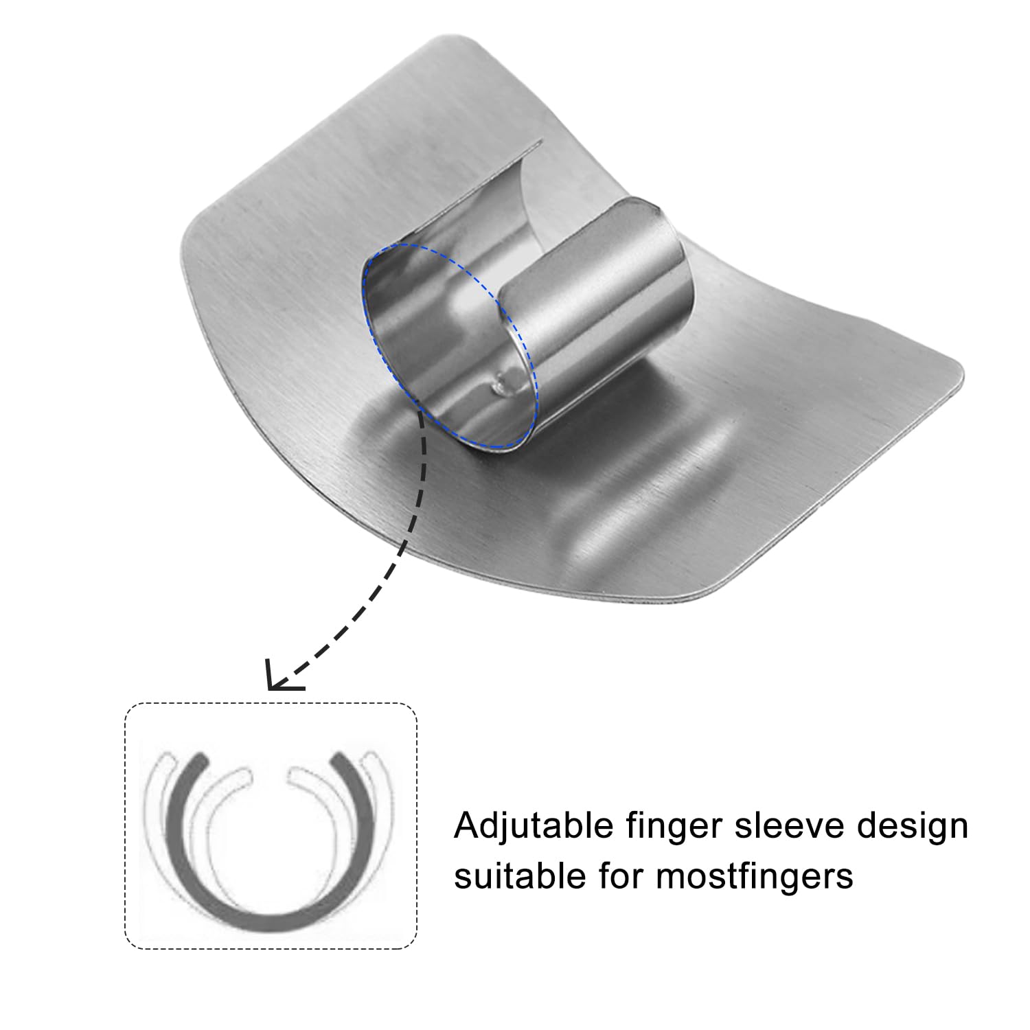 Lot de 4 Protege Doigt Cuisine, Protège-Doigts en Acier Inoxydable pour Couper Protection - Support Réglable - Protection des Doigts - Outil de Cuisine