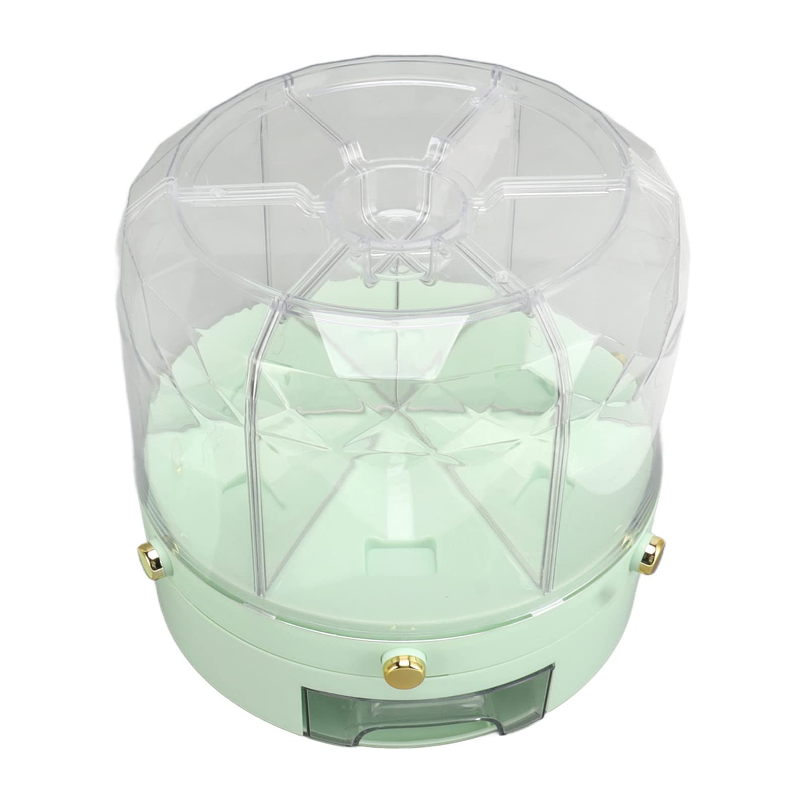 Dyspenser do ryżu, 6 Grid 6KG 360 Degree Rotatable Grain Container Dry Food Dispenser with Lid, Individual Button, Clear Cereal Dispenser Bucket for Home Kitchen Pantry Soybean (Zielony)