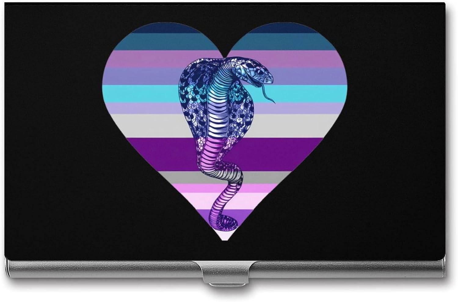 Snake Heart Business Card Case Portable Slim Purse | Card Holder