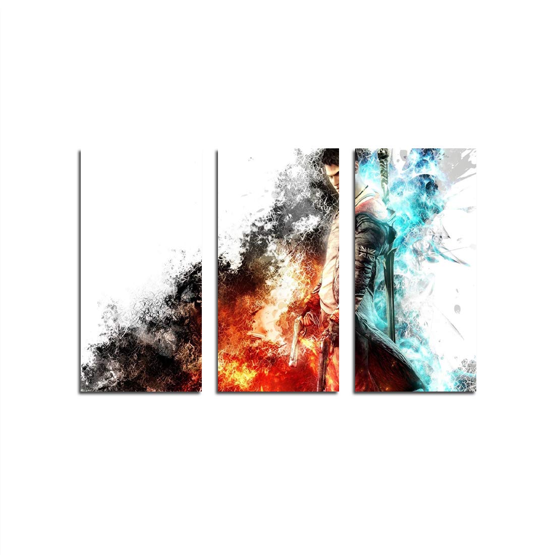 XtremeSkins Framed Canvas - Wall Decor for Living Room, Bedroom, Office, Hotels, Drawing Room (46in X 27in) - Devil Fire Ice