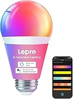 Vista 1 de Lepro B1 AI Smart Light Bulbs - RGBWW Color Changing LED Bulb Works with Alexa & Google Assistant, AI Voice Control, Music Sync, A19 E26 Base, 8.5W