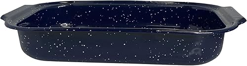 Asador tradicional moteado azul  sartén para hornear 12 x 7.8 pulgadas