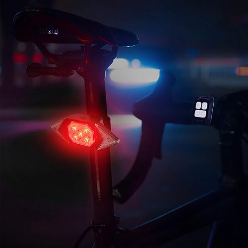 Miniatura 6 de Luces de bicicleta delanteras y traseras recargables, Maketheone Super Bright Juego de faros y luces traseras para bicicleta, señales de giro, fácil