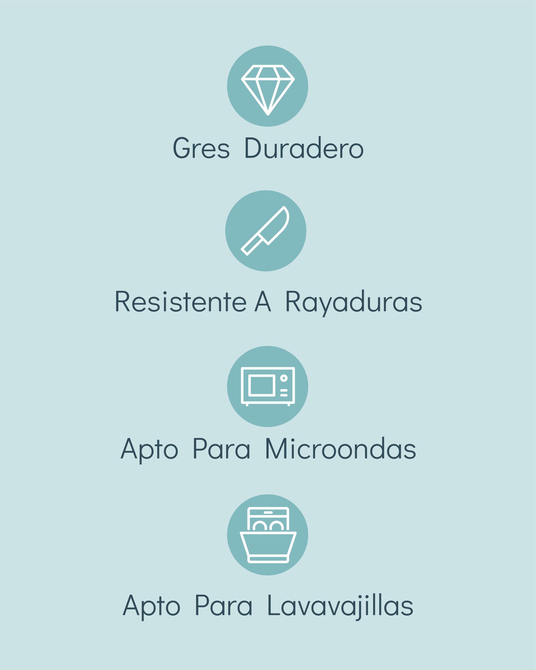 Bol de servicio Ibiza en gres - Ensaladera mediterránea - Apta para lavavajillas y microondas - Bol grande Pure Living en Gris