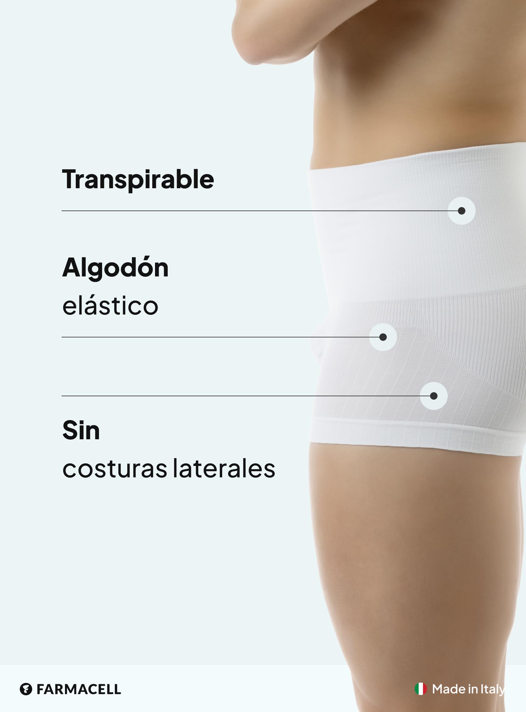 Farmacell Calzoncillos Boxer Faja Hombre de Algodón, Made in Italy, 402