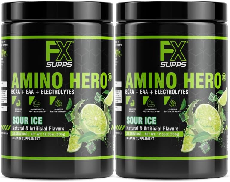FXSUPPS Amino Hero Diced Pineapple Flavor(25 Servings)|Post-Workout Recovery Drink for Men and Women|Energy Powder Mix with BCAA, EAA, and Electrolytes|Promotes Endurance and Healthy Muscles - 1 Pack