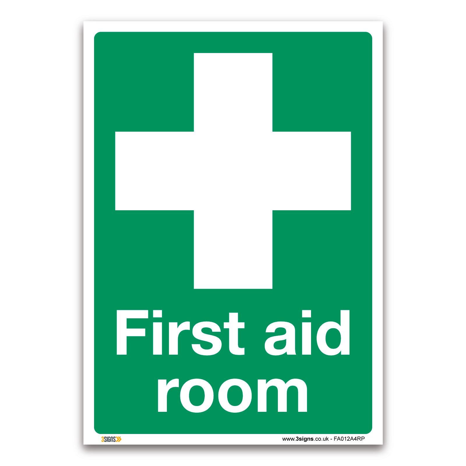 First Aid Room Sign - A4 1mm Rigid Plastic - First Aid Emergency Safety