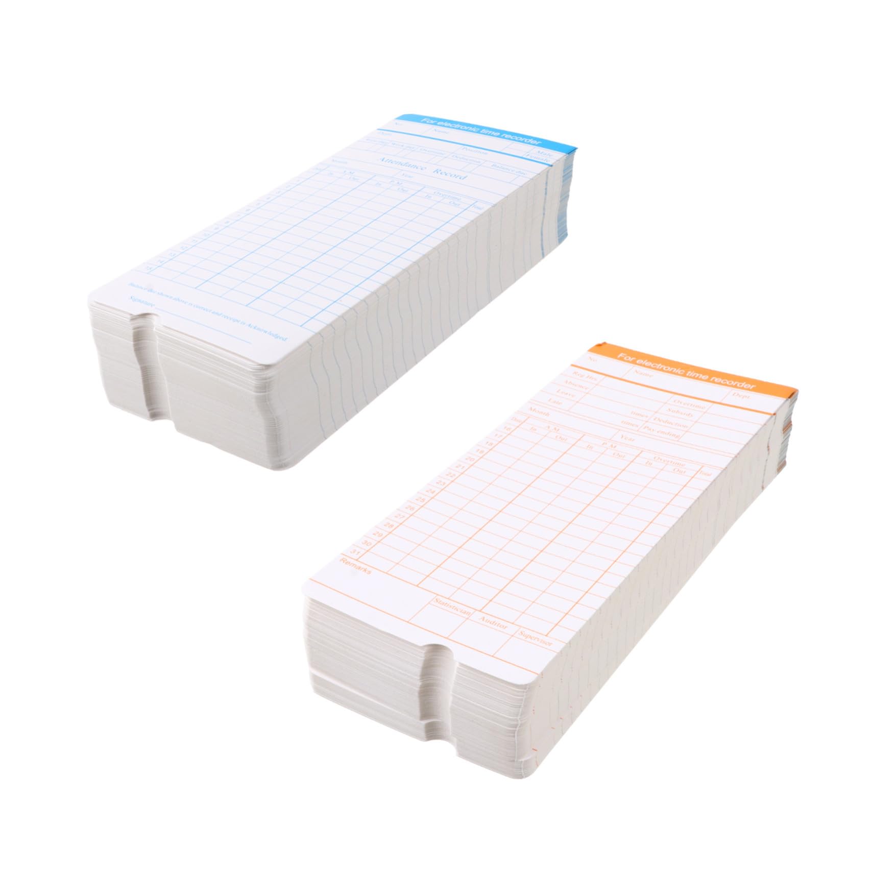 Tarjetas de Asistencia para Reloj de Fichar de Oficina en Cartón, Diseño Claro y Fácil de Usar, Formato Mensual para Control Horario de Empleados