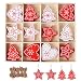 Produktbild SERWOO 48 Stück Weihnachten Anhänger Holzanhänger Weihnachtsanhänger Dekohänger mit 2Pcs 6 Fächer Aufbewahrungs-Setzbord Weihnachtsbaum Tannenschmuck Christbaumschmuck Weihnachtsdeko Verzierung