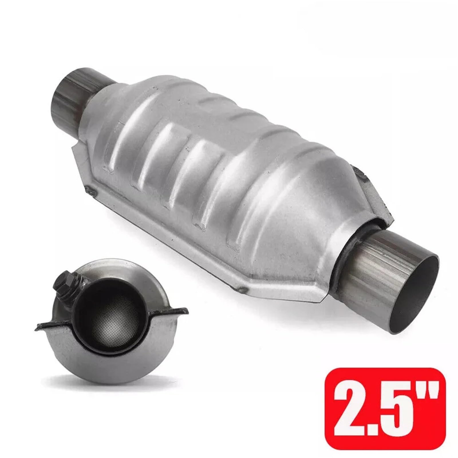 katalizator akcesoria Uniwersalny katalizator samochodowy 2,5" 6,3 cm, sportowy układ wydechowy, 400-komorowy, wysokoprzepływowy, Euro 1, stal nierdzewna