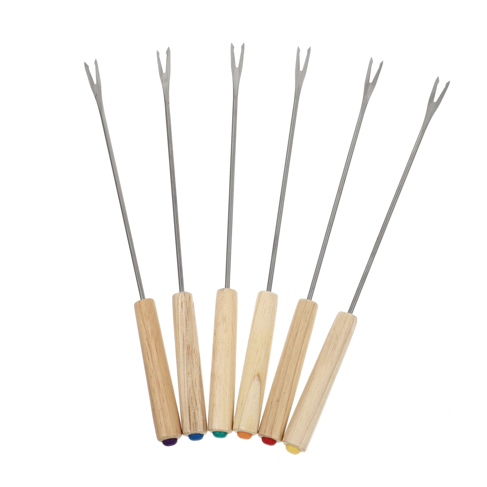 OKUMEYR 2pcs Stainless Steel Fruit Forks Handles for Fondue Cheese Dessert and Bbq Gadget for Parties and Picnics