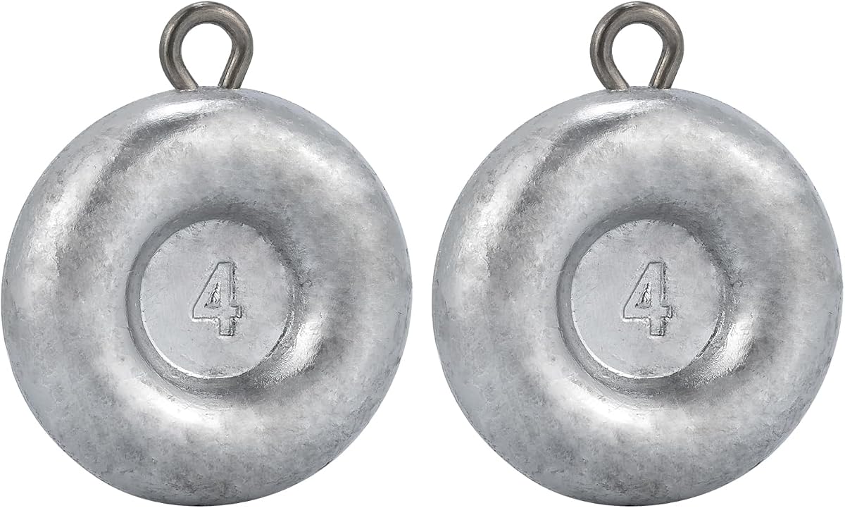 Dr.Fish Coin Sinkers Disc Weights Catfishing Saltwater | 1oz-16oz Coin No Roll Sinker for Freshwater River Bank Fishing Surf Beach Cast Inshore Fishing