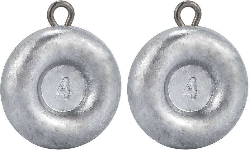 Dr.Fish Coin Sinkers Disc Weights Catfishing Saltwater | 1oz-16oz Coin No Roll Sinker for Freshwater River Bank Fishing Surf Beach Cast Inshore Fishing