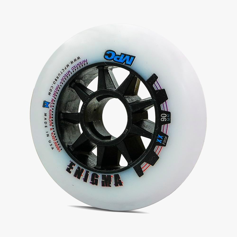 MPC Enigma Inline Speed Skating Wheels – Advanced Energy Transfer Hub – Firm, X-Firm & XX-Firm Options – 90mm 100mm 110mm – Natural Urethane