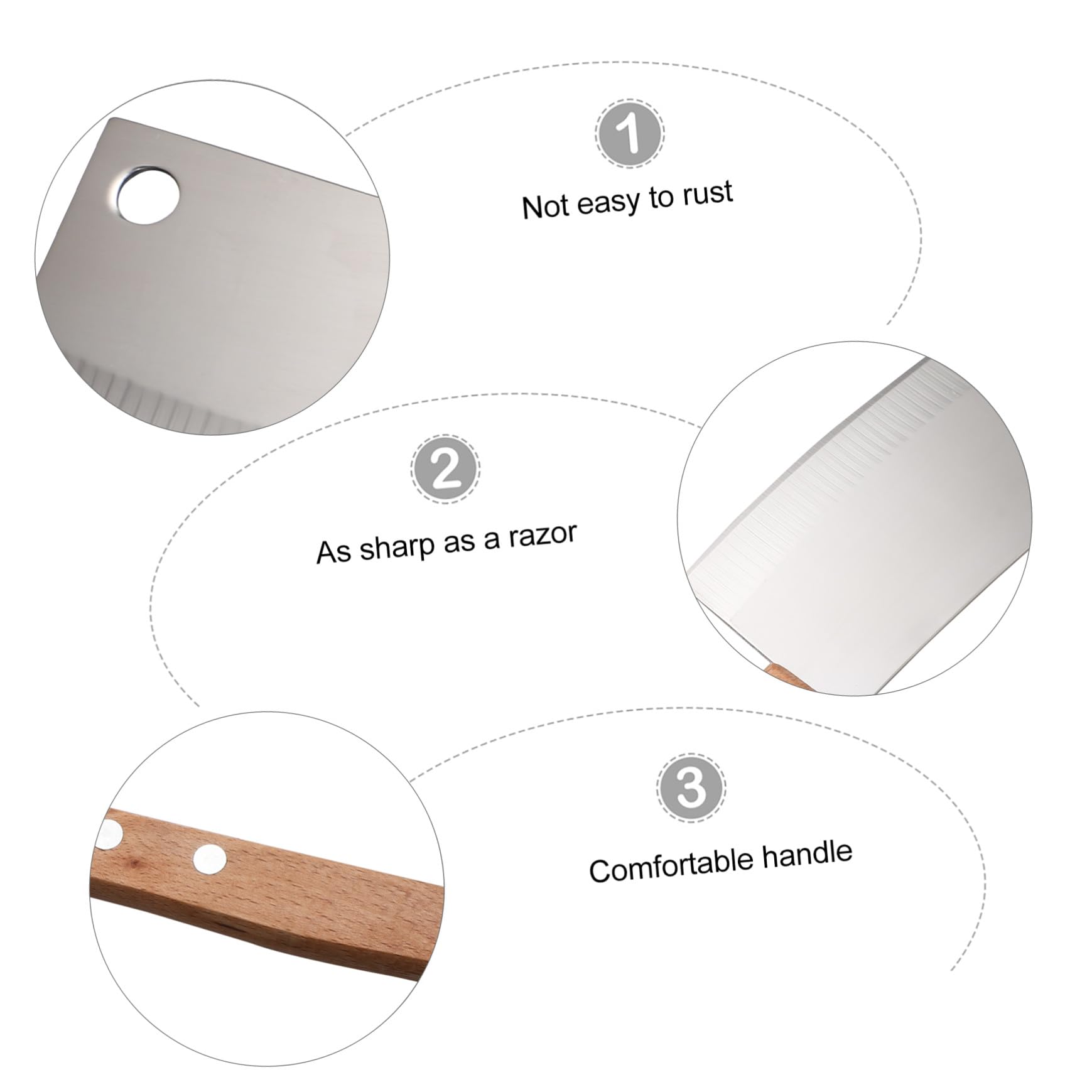 Mini Couteau Cuisine 2 Pièces en Acier Inoxydable pour Fromage | Compact, Résistant à L'usure la Casse, Manche Bois, Rangement Facile, Couleur Argenté