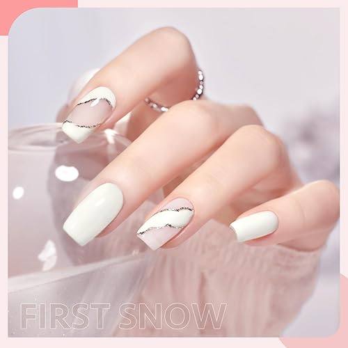 Miniatura 2 de GAOY Juego de esmaltes de uñas de gel blanco, 8 colores pastel rosa, beige, kit de esmalte de gel para salón y arte de uñas, bricolaje en casa