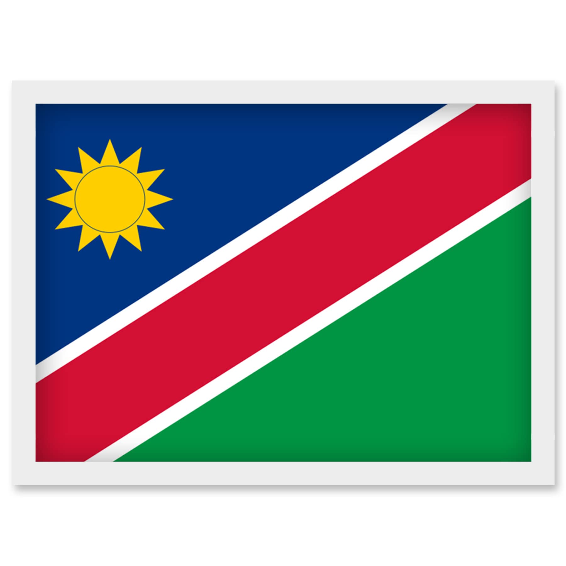 Artery8 Namibia National Flag Patriotic Vexillology World Flags Country Region Poster Artwork Framed Wall Art Print A4