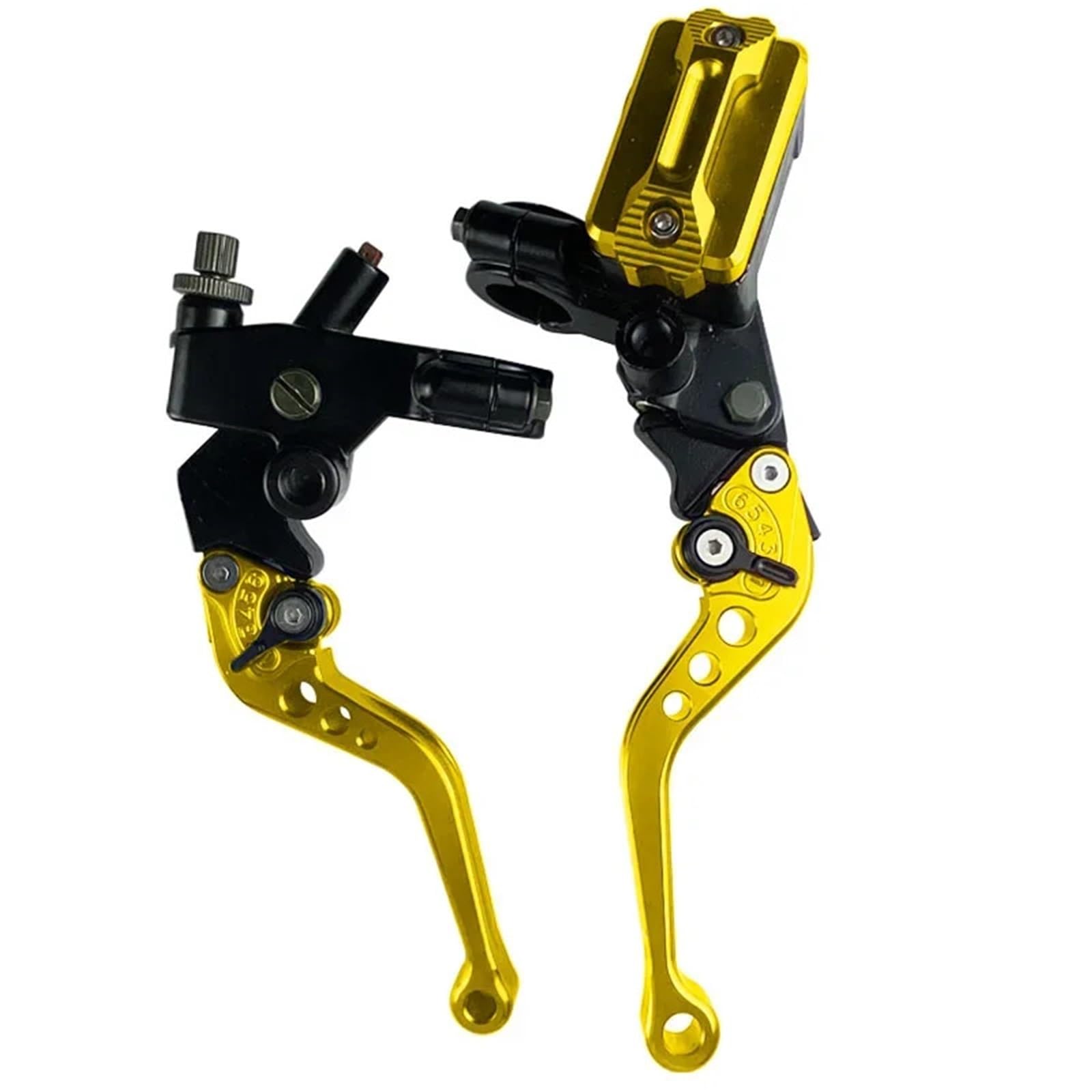 Hydbcnp Golden A Forward Brake Pump Motorcycle Rear Brake Pump Universal Motorcycle Brake Master Cylinder Lever Cable Clutch Reservoir Fit For Scooter Sport Dirt Bike(Golden A)