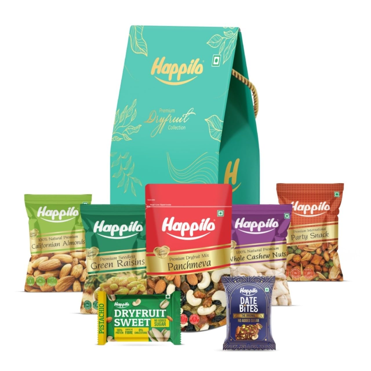 Happilo Premium Ganesh Chaturthi Gift Pack with 11 Inclusions | Evil Eye Thread, Ganpati Prasad Sweet, Almond, Cashew, Raisin, Date Bite, Panchmeva, Snack, Roli-Chawal, Magnet & Card, Dry Fruits ROBIN box Happilo Premium Ganesh Chaturthi Gift Pack with 11 Inclusions | Evil Eye Thread, Ganpati Prasad Sweet, Almond, Cashew, Raisin, Date Bite, Panchmeva, Snack, Roli-Chawal, Magnet & Card, Dry Fruits ROBIN box