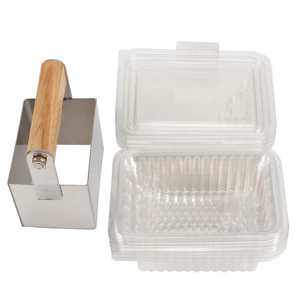 Zerodis Honey Nest Cut Knife, Stainless Steel Comb Honey Cutter Beekeeping Tools Equipment With 10Pcs Plastic Box