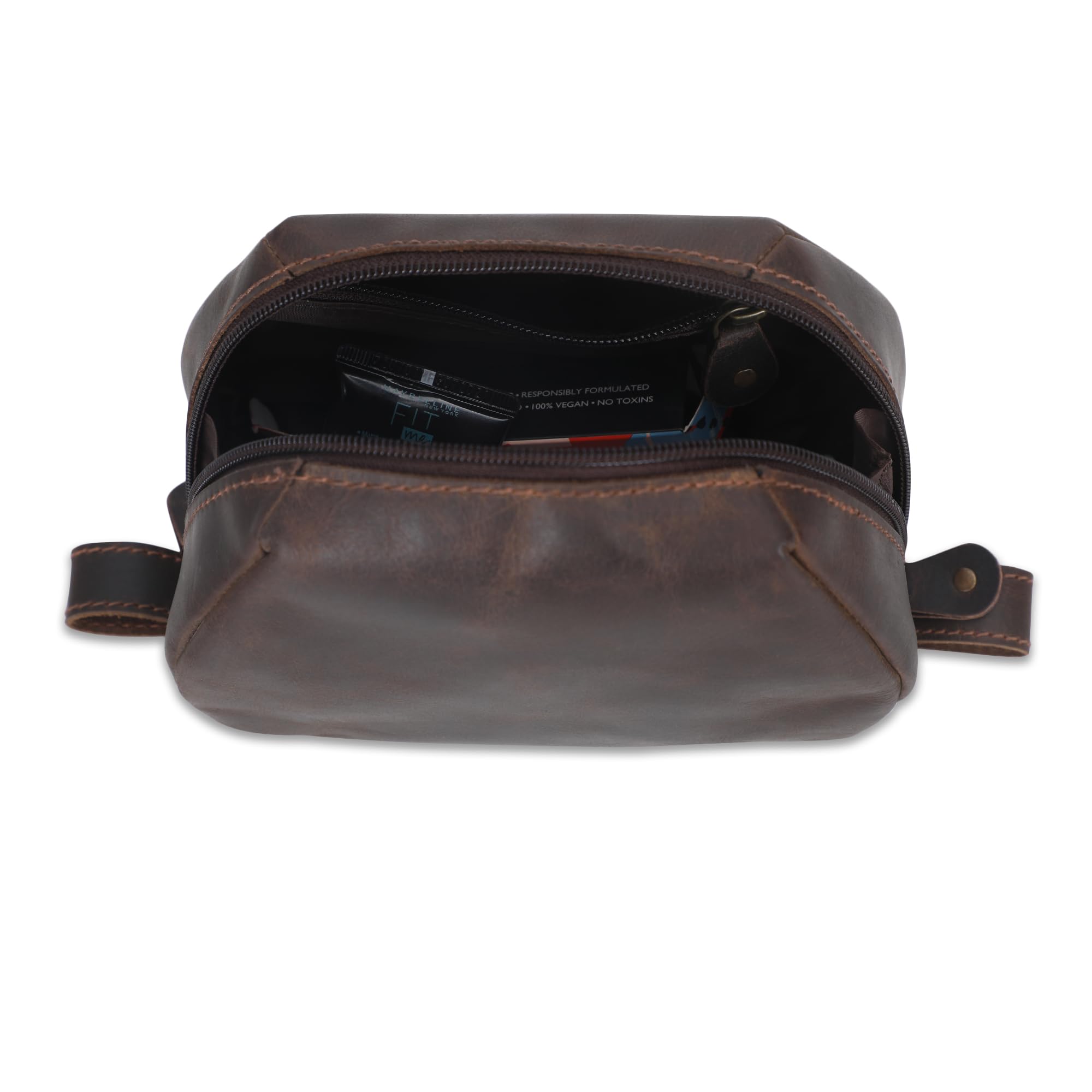 Reise-Make-up-Tasche aus Leder für Damen, Make-up-Tasche mit Pinselhaltern, Arbeitsplatten-Organizer, kleine Make-up-Tasche, Make-up-Aufbewahrung, professionelle Make-up-Kulturbeutel