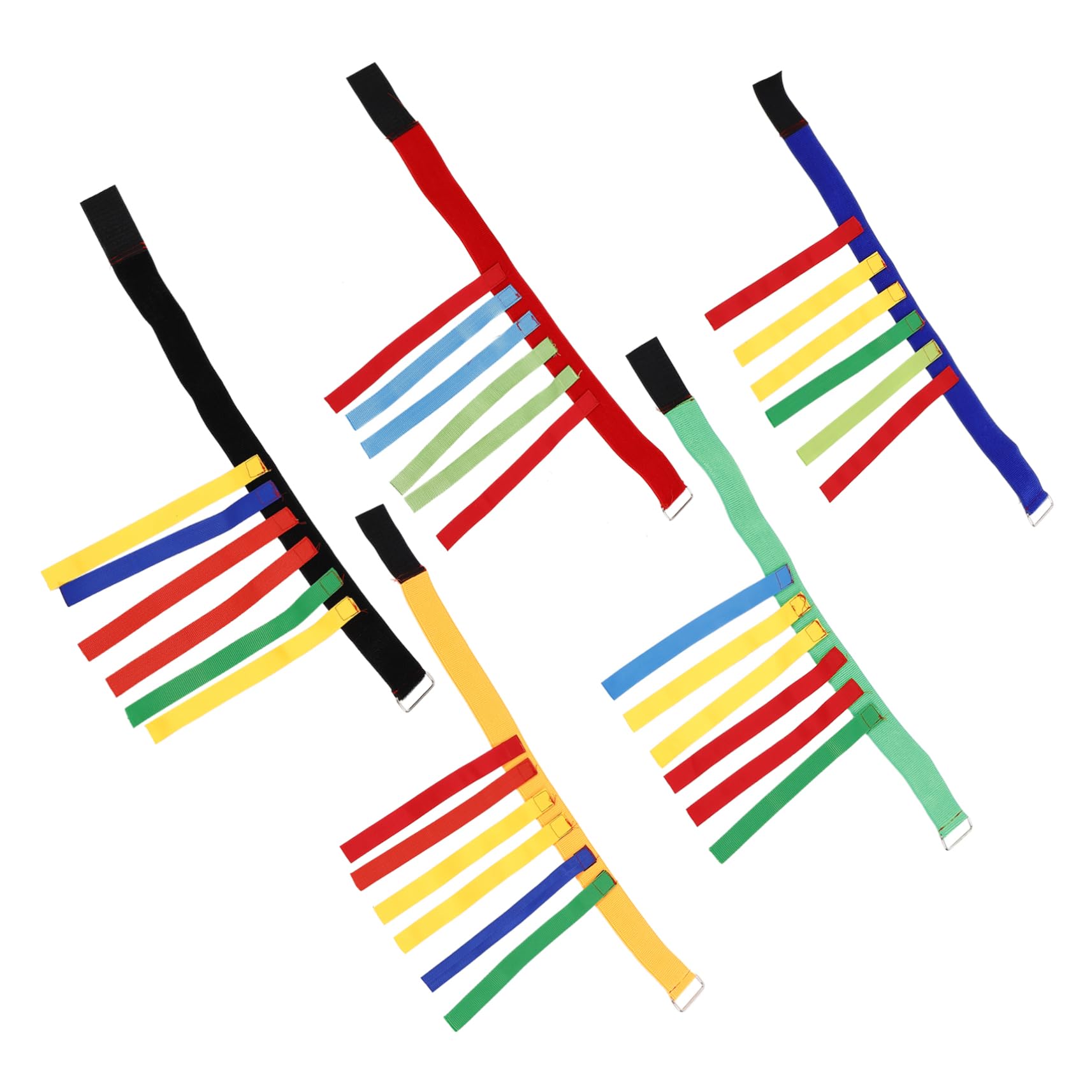 5sets Cinture Per Giochi Di Reazione Ragazzo Ragazza Attività Outdoor Con Code Colorate Prodotto Per Allenamento Sensoriale Adatto Ragazzi e Ragazze Per Giochi Di Gruppo e Famiglia