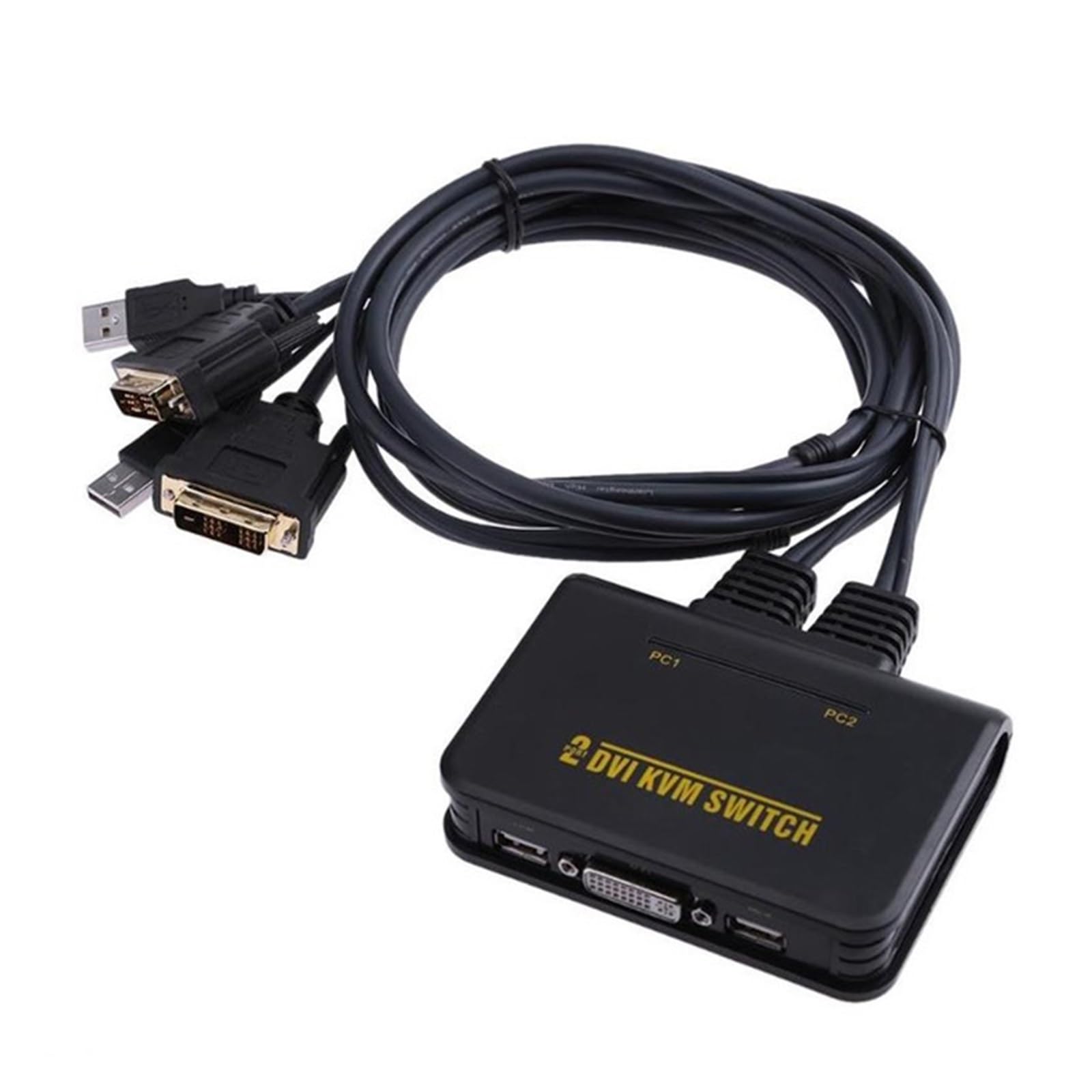 2 Port USB2 0 DVI KVM Switcher Switch Box 2 in 1 Audio Video Cable Keyboard Mouse HD Monitor KVM Switch-image-38