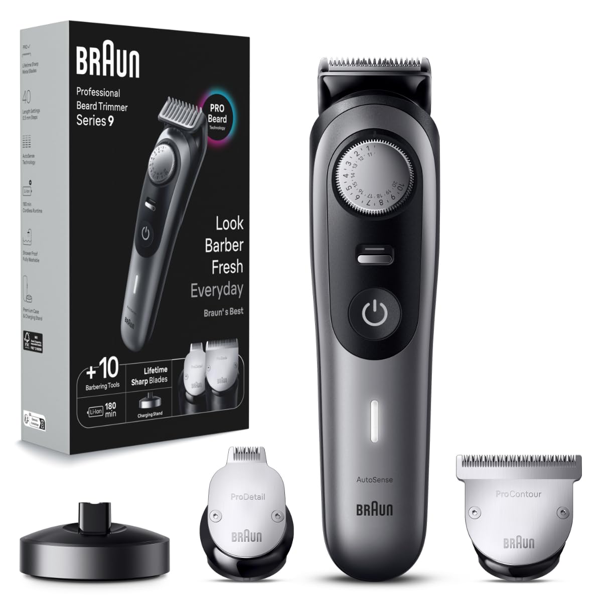 Braun All in One Trimmer for Men BT9420 From Gillette, 180-Min Runtime, Cordless, Lifetime Sharp Metal Blades, 40 Length Settings, Premium Case & Charging Stand, Waterproof, Precision Comb, 11-in-1 (B0BT53FCZ3) Amazon Price History, Amazon Price Tracker