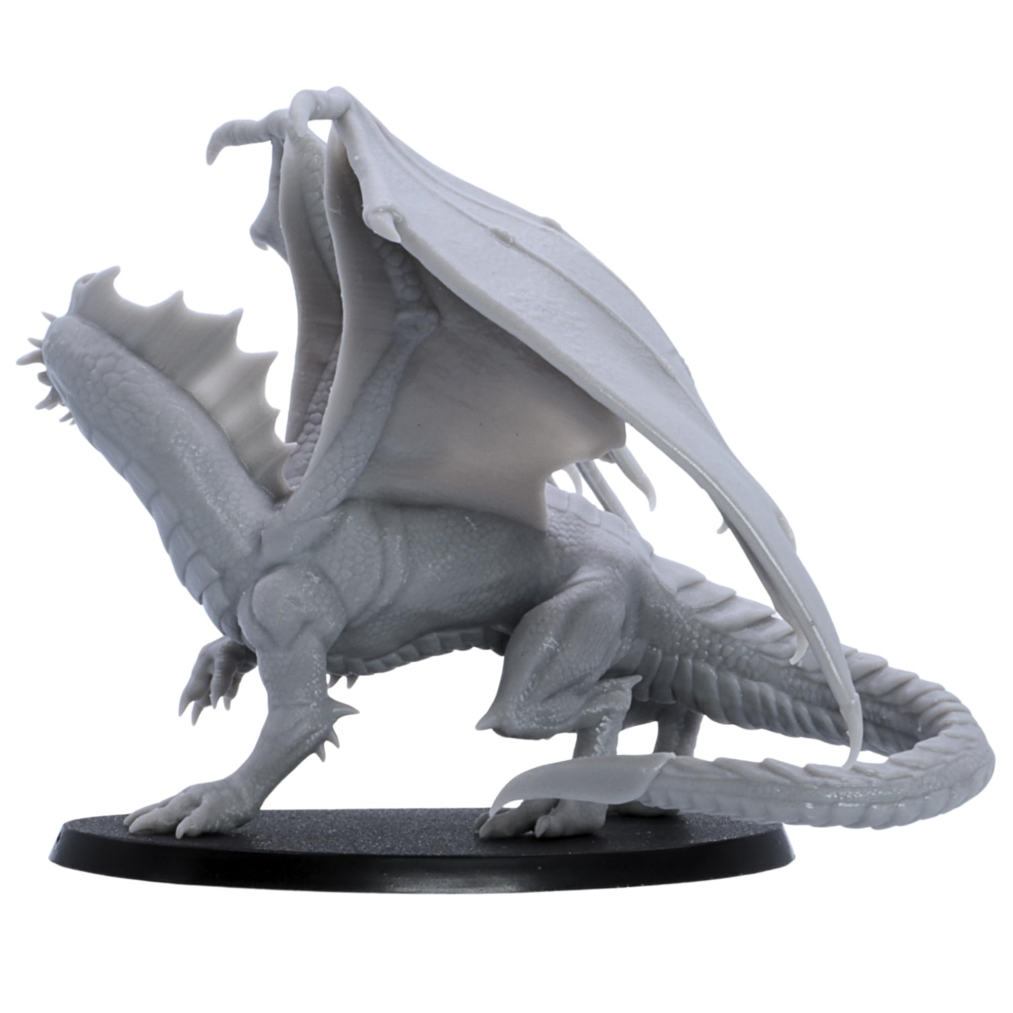 Drago nero per adulti - Drago Fantasy Miniature con apertura alare da 125 mm | Miniature epiche in scala 32 mm | DnD, Pathfinder, giochi di ruolo, giochi di guerra | Modello in resina