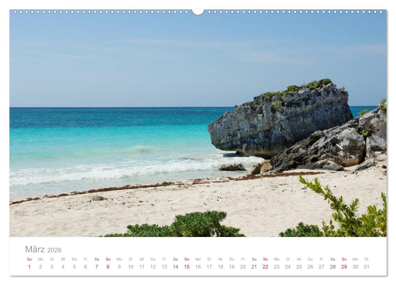 Tulum - Mexico (Wandkalender 2026 DIN A2 quer), CALVENDO Monatskalender: Monatskalender mit Mayastadt in der Karibik. (CALVENDO Orte)